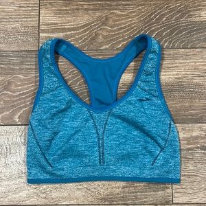 Brooks blue/turquoise sports bra- read description!